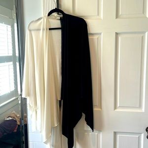Donni Charm x The Zoe Report black and white OS cape sweater.